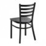 Lancaster Table & Seating Black Finish Ladder Back Chair with Black Wood Seat - Detached Seat