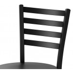 Lancaster Table & Seating Black Finish Ladder Back Chair with Black Wood Seat - Detached Seat