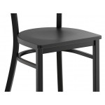 Lancaster Table & Seating Black Finish Ladder Back Chair with Black Wood Seat - Detached Seat