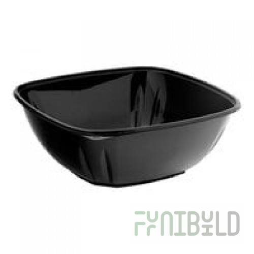 Sabert 94320 Bowl2 320 oz. Black Square Catering Bowl - 25/Case