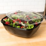 Sabert 94320 Bowl2 320 oz. Black Square Catering Bowl - 25/Case