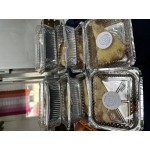 Choice 1.5 lb. Oblong Shallow Foil Take-out Container with Dome Lid - 250/Case
