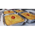 Choice 1.5 lb. Oblong Shallow Foil Take-out Container with Dome Lid - 250/Case