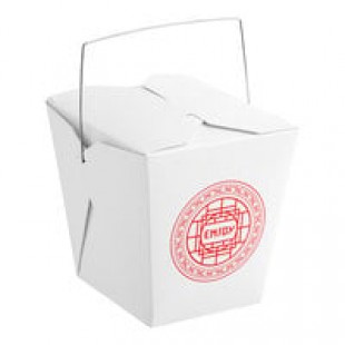 Fold-Pak 32WHPAGODM 32 oz. Pagoda Chinese / Asian Paper Take-Out Container with Wire Handle - 500/Case