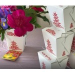 Fold-Pak 32WHPAGODM 32 oz. Pagoda Chinese / Asian Paper Take-Out Container with Wire Handle - 500/Case