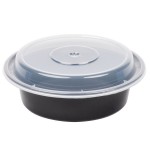 Pactiv Newspring NC718B 16 oz. Black VERSAtainer Round Microwavable Container with Lid - 150/Case