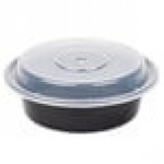Pactiv Newspring NC718B 16 oz. Black VERSAtainer Round Microwavable Container with Lid - 150/Case