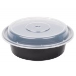 Pactiv Newspring NC718B 16 oz. Black VERSAtainer Round Microwavable Container with Lid - 150/Case