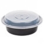Pactiv Newspring NC718B 16 oz. Black VERSAtainer Round Microwavable Container with Lid - 150/Case