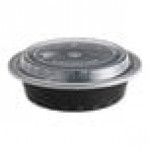 Pactiv Newspring NC718B 16 oz. Black VERSAtainer Round Microwavable Container with Lid - 150/Case