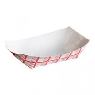 Southern Champion #100 1 lb. Red Checkered Paper Food Tray - 1,000/Case