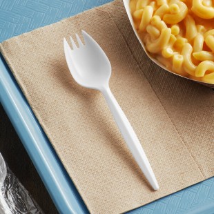 Choice Individually Wrapped Medium Weight White Polypropylene Plastic Spork - 1,000/Case