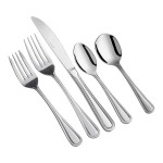 Acopa Edgewood 18/0 Stainless Steel Heavy Weight Flatware 5-Piece Set - Sample