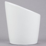 Tuxton GLP-651 TuxTrendz Linx 6 oz. Bright White Tall Slanted China Side Dish - 12/Case