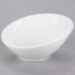 Tuxton GLP-651 TuxTrendz Linx 6 oz. Bright White Tall Slanted China Side Dish - 12/Case