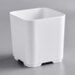 American Metalcraft 48 oz. Square White Melamine Jar - 6/Case