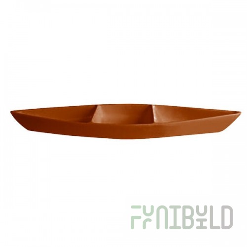 G.E.T. Enterprises BT319-MOD-BR Bugambilia 6.9 Qt. Smooth MOD Finish Brick Resin-Coated Aluminum Deep Boat with Dividers