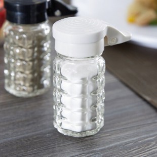 TableCraft 163MPW 1.5 oz. Glass Shaker with White Moisture Proof ABS Top - 24/Case