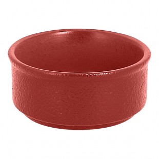 RAK Porcelain Neo Fusion 3.4 oz. Magma Dark Red Stackable Porcelain Ramekin - 12/Case