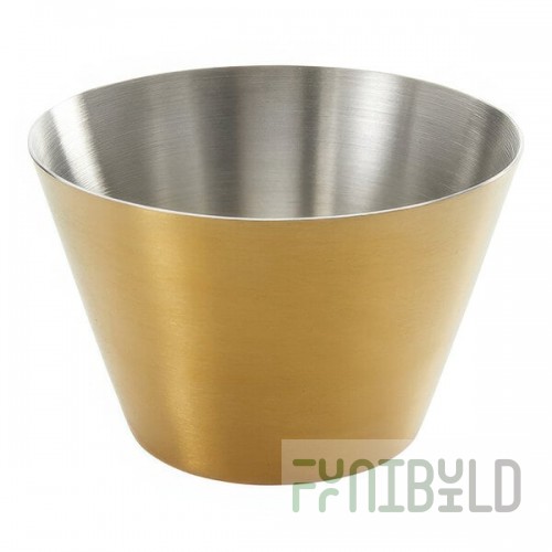 American Metalcraft 4 oz. Round Satin Gold Stainless Steel Sauce Cup - 12/Case