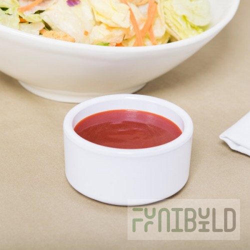 Carlisle 41202 3 oz. White Straight Sided Melamine Ramekin - 48/Case