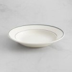 Acopa 2 oz. Ivory (American White) Stoneware Ramekin with Green Bands - 48/Case Acopa 2 oz. Ivory (American White) Stoneware Ramekin with Green Bands - 48/Case