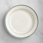 Acopa 2 oz. Ivory (American White) Stoneware Ramekin with Green Bands - 48/Case Acopa 2 oz. Ivory (American White) Stoneware Ramekin with Green Bands - 48/Case