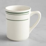 Acopa 2 oz. Ivory (American White) Stoneware Ramekin with Green Bands - 48/Case Acopa 2 oz. Ivory (American White) Stoneware Ramekin with Green Bands - 48/Case
