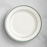 Acopa 2 oz. Ivory (American White) Stoneware Ramekin with Green Bands - 48/Case Acopa 2 oz. Ivory (American White) Stoneware Ramekin with Green Bands - 48/Case