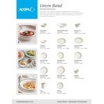 Acopa 2 oz. Ivory (American White) Stoneware Ramekin with Green Bands - 48/Case Acopa 2 oz. Ivory (American White) Stoneware Ramekin with Green Bands - 48/Case
