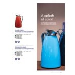 Service Ideas Classy 33.8 oz. Blue Powder-Coated Stainless Steel Insulated Coffee Carafe / Server with Push-Button Lid CJZS1BLU