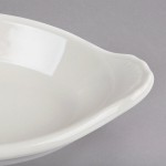 Hall China from Steelite International HL5261/22AWHA Ivory (American White) 6 oz. Oval Rarebit / Au Gratin Dish - 24/Case
