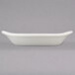 Hall China from Steelite International HL5261/22AWHA Ivory (American White) 6 oz. Oval Rarebit / Au Gratin Dish - 24/Case