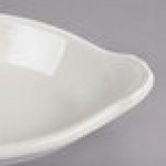 Hall China from Steelite International HL5261/22AWHA Ivory (American White) 6 oz. Oval Rarebit / Au Gratin Dish - 24/Case