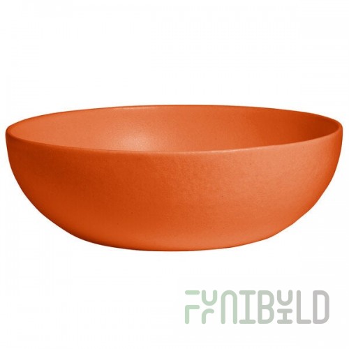 G.E.T. Enterprises BRD18-MOD-TG Bugambilia 15.9 Qt. Smooth MOD Finish Tangerine Resin-Coated Aluminum Extra Large Deep Round Bowl
