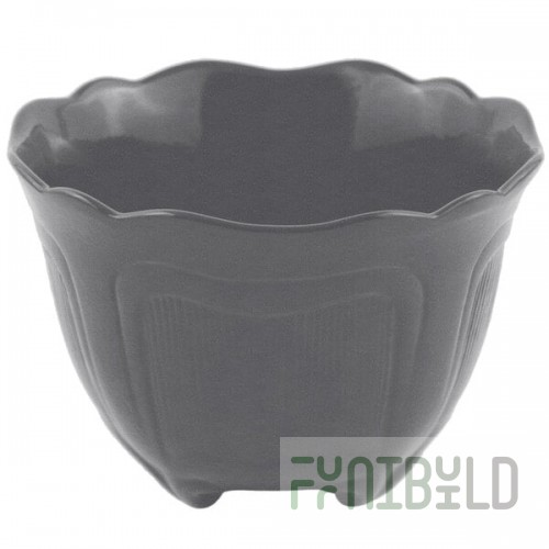Bon Chef 9060 1.5 Qt. Smoke Gray Sandstone Finish Cast Aluminum Garnish Bowl