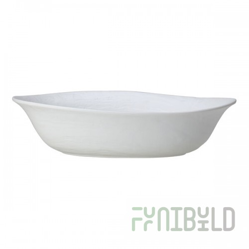 Creations Scape from Steelite International 2.5 Qt. White Melamine Oval Bowl