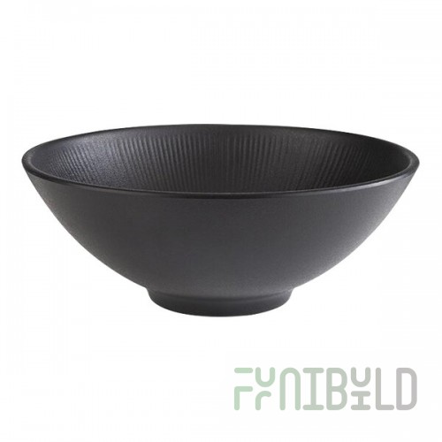 APS Nero 57.5 oz. Round Melamine Bowl - 6/Case