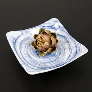 Elite Global Solutions D92SQ Van Gogh Navy 44 oz. Square Melamine Bowl - 6/Case