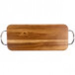 TableCraft ACAMR1606 Acacia Wood Rectangular Display Board with Brushed Nickel Handles - 14