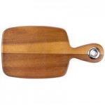 TableCraft ACAMR1606 Acacia Wood Rectangular Display Board with Brushed Nickel Handles - 14