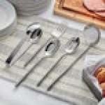 Carlisle Terra 5-Piece 18/0 Hammered Stainless Steel Heavy Weight Buffetware Utensils Set Carlisle Terra 5-Piece 18/0 Hammered Stainless Steel Heavy Weight Buffetware Utensils Set