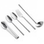 Carlisle Terra 5-Piece 18/0 Hammered Stainless Steel Heavy Weight Buffetware Utensils Set Carlisle Terra 5-Piece 18/0 Hammered Stainless Steel Heavy Weight Buffetware Utensils Set