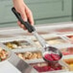 Vollrath 6432320 Jacob's Pride® 3 oz. Black Perforated Round Spoodle® Portion Spoon