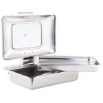 TableCraft CW40161 7 Qt. Full Size Stainless Steel Quick View Induction Chafer with Glass Lid TableCraft CW40161 7 Qt. Full Size Stainless Steel Quick View Induction Chafer with Glass Lid