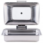 TableCraft CW40161 7 Qt. Full Size Stainless Steel Quick View Induction Chafer with Glass Lid TableCraft CW40161 7 Qt. Full Size Stainless Steel Quick View Induction Chafer with Glass Lid