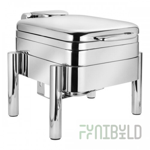 Eastern Tabletop Jazz Rock 6 Qt. Square Induction / Traditional Chafer with Stand 3994PL