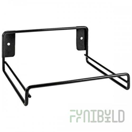 Black Powder-Coated Steel Wall-Mount Tray Stand Holder - 10 1/2