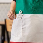 Intedge Italian Poly-Cotton Bib Apron with 2 Pockets - 32