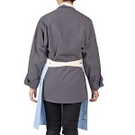 Uncommon Chef 3127 Sky Blue Customizable Poly-Cotton Avalanche Bib Apron with Natural Webbing and 3 Pockets - 34